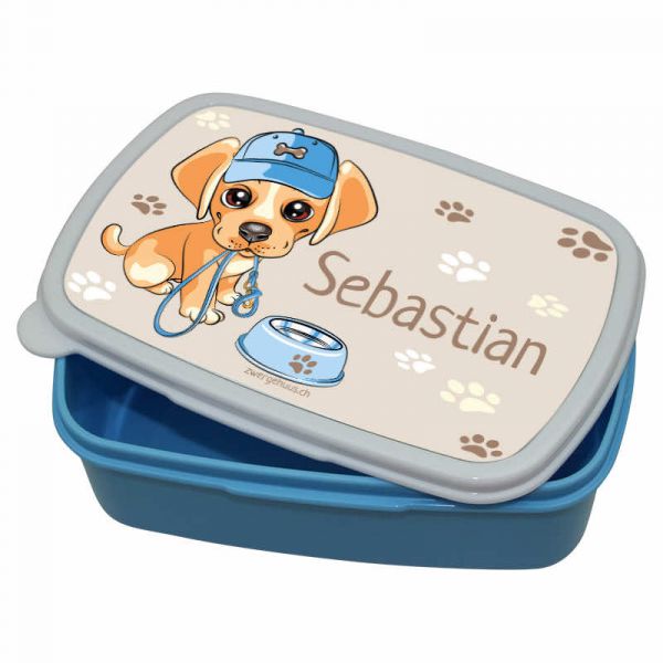 Lunchbox Kunststoff mit Name Hund