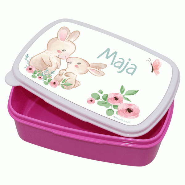 Lunchbox Kunststoff mit Name Häschen