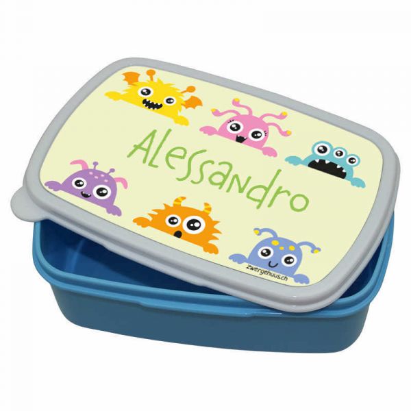 Lunchbox Kunststoff mit Name Monster