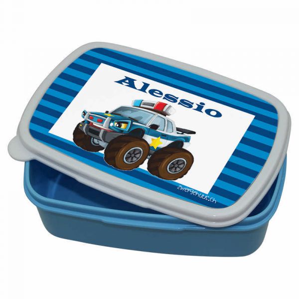 Lunchbox Kunststoff mit Name Monstertruck